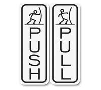 Cartelli push pull for porte in acrilico autoadesivi multicolori 15x5 cm 4 paia