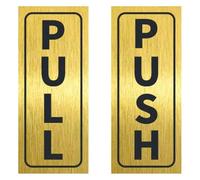 Cartelli Push Pull for Porte, PVC Adesivo, 12x5 cm, 4 Coppie, Multicolor