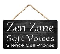 Cartelli rustici in legno per la casa, zona Zen, voci dolci, silenzio, cartello in legno per telefono cellulare, ufficio, scuola, clinica, salone, sessione, progressi, spa, targa da parete, porta, d