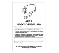 CARTELLI SEGNALATORI - 33328 - Cartello segnalatore - 20x30 cm - AREA VIDEOSORVEGLIATA CON REGISTRAZIONE - alluminio - Cartelli Segnalatori - 85545 - Conf. da 1 Pz. - 33328