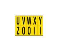CARTELLI SEGNALATORI - 906UZ - Lettere adesive da U a Z - in PVC - 70 x 124 mm - 10 et-fg - 1 foglio - nero-giallo - 101834 - Conf. da 1 Pz. - 906UZ