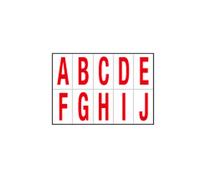 CARTELLI SEGNALATORI - 915AJ - Lettere adesive da A a J - in PVC - 56 x 99 mm - 10 et-fg - 1 foglio - rosso-bianco - 101826 - Conf. da 1 Pz. - 915AJ