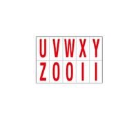 CARTELLI SEGNALATORI - 916UZ - Lettere adesive da U a Z - in PVC - 70 x 124 mm - 10 et-fg - 1 foglio - rosso-bianco - 101837 - Conf. da 1 Pz. - 916UZ