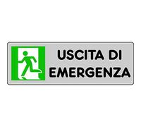 Cartelli segnaletica adesivi Pubblicentro uscita di emergenza (a sinistra) 15909010ADB0150X0050