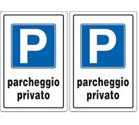 CARTELLI SEGNALI PLASTICA PARCHEGGIO PRIVATO (Confezione da 2)