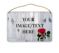 Cartelli vintage in legno personalizzati per esterni Aggiungi la tua immagine/testo Regalo da appendere Decorazioni per la casa Cartello personalizzato Man Cave Cartelli per garage Cartello di benve