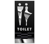 Cartelli WC in acrilico for uomini e donne 28x12 cm Oro Argento 2 Pz(Silver,Toilet)