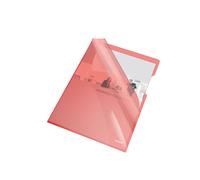 Cartellina a L - A4 - PVC - liscio pesante - rosso cristallo - Esselte - conf. 2
