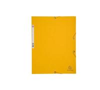 Cartellina con elastico - cartoncino lustrE' - 3 lembi - 400 gr - 24x32 cm - giallo - Exacompta