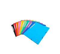 EXACOMPTA - 55500E - Cartellina con elastico - cartoncino lustrè - 3 lembi - 400 gr - 24x32 cm - mix 10 colori - Exacompta - 71872 - Conf. da 50 Pz. - 55500E