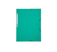 Cartellina con elastico - cartoncino lustrE' - 3 lembi - 400 gr - 24x32 cm - verde - Exacompta
