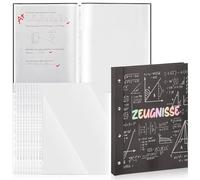 Cartellina per testimonianze personalizzabile, con viti a libro, espandibile e 20 buste trasparenti, formato A4, espandibile, stile matematico, per adolescenti, studenti e adulti (matematico)