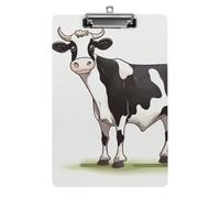 Cartellina portablocco in acrilico a forma di mucca da latte, decorazione alla moda, 31,8 x 21,6 cm, formato A4, clip in acrilico per aule, insegnanti, forniture per ufficio