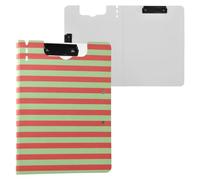 Cartellina portablocco pieghevole a righe natalizie pastello rosso verde A4 portablocco con doppia clip in metallo portapenne scuola clip board con coperchio