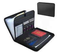 Cartellina portadocumenti A4 ignifuga con 13 scomparti e chiusura lampo, formato A4, con scomparti multipli, per documenti importanti, passaporto, testimonianze, ufficio, casa e scuola