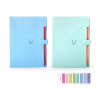 Cartellina Portadocumenti A4 - Raccoglitore Documenti - Set da 2 Pezzi - Colori Turchese e Blu - Porta Documenti - Busta per Documenti - Organizzatore di Documenti per Ufficio, Casa e Scuola