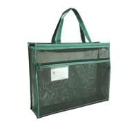Cartellina portadocumenti con cerniera a rete, tasche a rete con cerniera, 17 x 13 x 4,4 pollici, trasparente, con manico e cerniera, borsa per la spesa A3 per poster, pittura, verde, vedi