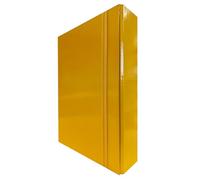 Cartellina Portadocumenti con Elastico Piatto 1 Pezzo Dorso 10cm Cartellina 3 Lembi Rigida con Elastico in Cartone Plastificato Lucido per Ufficio, Scuola o Studio Made in Italy Giallo