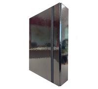 Cartellina Portadocumenti con Elastico Piatto 1 Pezzo Dorso 10cm Cartellina 3 Lembi Rigida con Elastico in Cartone Plastificato Lucido per Ufficio, Scuola o Studio Made in Italy Nero