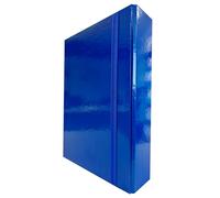 Cartellina Portadocumenti con Elastico Piatto 1 Pezzo Dorso 10cm Cartellina 3 Lembi Rigida con Elastico in Cartone Plastificato Lucido per Ufficio, Scuola o Studio Made in Italy Blu