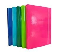 Cartellina Portadocumenti con Elastico Piatto 5 Pezzi Dorso 3cm Cartellina 3 Lembi Rigida con Elastico in Cartone Plastificato Lucido per Ufficio, Scuola o Studio Made in Italy Assortiti(Gamma Fredda)