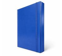 Cartellina Portadocumenti con Elastico Piatto 7 Pezzi Dorso 8cm Cartellina 3 Lembi Rigida con Elastico in Cartone Plastificato Lucido per Ufficio, Scuola o Studio Made in Italy Blu