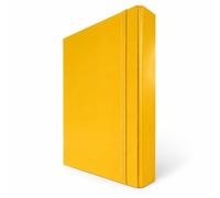 Cartellina Portadocumenti con Elastico Piatto 7 Pezzi Dorso 8cm Cartellina 3 Lembi Rigida con Elastico in Cartone Plastificato Lucido per Ufficio, Scuola o Studio Made in Italy Giallo
