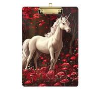 Cartellina portadocumenti con unicorni robusti, formato A4, da donna, in plastica, per classi di quinta elementare, essenziale per insegnanti, dimensioni 22,9 x 30,5 cm