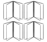 Cartelline per menu in PVC trasparente, set da 4, impermeabile, bordo nero, contiene 8 pagine, perfette per ristoranti e bar