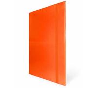 Cartelline Portadocumenti con Elastico Piatto 5 Pezzi Dorso 1,5cm Cartellina 3 Lembi Rigida con Elastico in Cartone Plastificato Lucido per Ufficio, Scuola o Studio Made in Italy Arancio