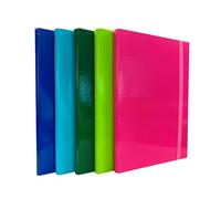 Cartelline Portadocumenti con Elastico Piatto 5 Pezzi Dorso 1,5cm Cartellina 3 Lembi Rigida con Elastico in Cartone Plastificato Lucido per Ufficio, Scuola o Studio Made in Italy Colori Assortiti A