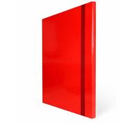 Cartelline Portadocumenti con Elastico Piatto 5 Pezzi Dorso 1,5cm Cartellina 3 Lembi Rigida con Elastico in Cartone Plastificato Lucido per Ufficio, Scuola o Studio Made in Italy Rosso