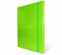Cartelline Portadocumenti con Elastico Piatto 5 Pezzi Dorso 1,5cm Cartellina 3 Lembi Rigida con Elastico in Cartone Plastificato Lucido per Ufficio, Scuola o Studio Made in Italy Verde Lime