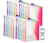 Cartelline portadocumenti in plastica A4, 12 pezzi, con tasca per casa, ufficio e scuola