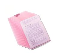 Cartelline trasparenti in plastica, Cartelle for progetti con buste for documenti A4 a forma di L in materiale PP da 24 pezzi, multicolori(Pink)