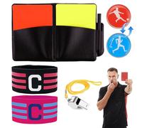 Cartellini Arbitro Calcio Set, Kit Arbitro Calcio, Taccuino Arbitro Calcio, 2 Fascia Capitano Calcio, Carta Rossa E Gialla Calcio, Fischio Arbitro, Cose da Arbitro per Bambini, Arbitri, Allenatori
