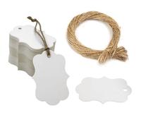 Cartellino del Prezzo, 100 Pezzi 5 x 3 cm Mini Etichette dei Prezzi con 20 m Corda di Iuta, Cartellino Etichette di Vestiti Cartellini Vuoti Scrivibili Gioielli Etichette Abbigliamento Regalo Tag