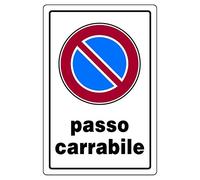 10x Pubblicentro Spa Cartello In Plastica Passo Carrabile Cm 20 X 30