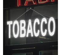 Cartello a LED per tabacco, 76,2 x 25,4 cm, cartello con telecomando e installazione da appendere, LED luminoso per finestre, pareti e porte