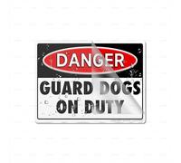 Cartello acrilico Danger Guard Dogs On Duty 15,2 x 20,3 cm spesso acrilico autoadesivo design moderno cartello facile da installare