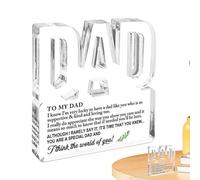 Cartello acrilico papà a mio padre - Pannello acrilico papà di suo figlio, ricordo di papà di sua figlia | Lettera di papà trasparente in acrilico, ornamento da ufficio, segno di ringraziamento