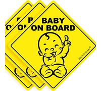 Cartello adesivo Baby on Board (confezione da 3), bordo per bambini, adesivo per auto per bambini, decalcomania per auto per bambini, bacheca annuncio del bambino, consiglio del Dipartimento dei