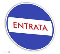 Cartello adesivo in PVC Ø cm 12,5 (ENTRATA)