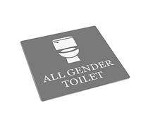 Cartello adesivo per WC All Gender - grigio e bianco/nero e bianco, 1,6 mm acrilico impermeabile (grigio e bianco)
