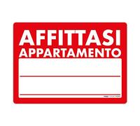Cartello "Affittasi Appartamento" f.to 35x25cm - Realizzato su Plastica rigida compatta sp. 1 mm - Ideale per essere posizionato all’aperto.