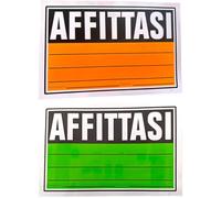 Cartello Affittasi in PVC Plastificato 30x20cm per Visibilita a Distanza Resistente agli Agenti Atmosferici Con Spazio per Nome e Telefono Adesivo per Porte, Vetrine, Cancelli Colore Casuale 5202437