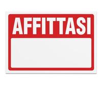 Cartello “AFFITTASI” Personalizzabile - PVC 3 mm - Formato 30x20 cm - Resistente UV e Impermeabile - Con Spazio per Dati di Contatto - LEMAG SRL