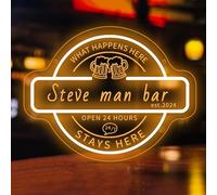 Cartello al neon con LED personalizzato per bar, sala da bar, cantina, regalo per uomo, papà, decorazione murale con intensità variabile per pub, bistrot, azienda
