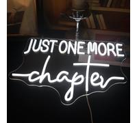 Cartello al neon con scritta "Just One More Chapter", decorazione da parete per la stanza dei bambini, la scuola e l'aula, decorazione artistica da parete a LED, ideale come regalo di Natale o di