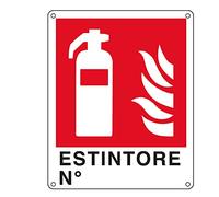 CARTELLO ALLUMINIO 25x31cm 'ESTINTORE N°'' CARTELLI SEGNALATORI